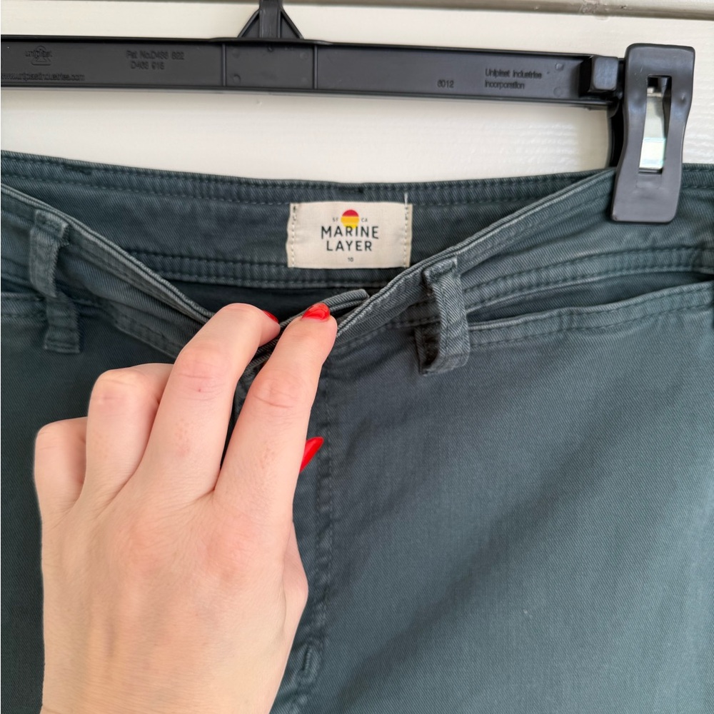 Marine Layer Wide Leg Stylish Dark Teal Blue Green Pants Size 10 - Picture 5 of 8
